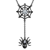 Halloween Spider Web Necklace Pendant Gothic Statement Cosplay Party Jewelry - Necklaces - Aurora Tears